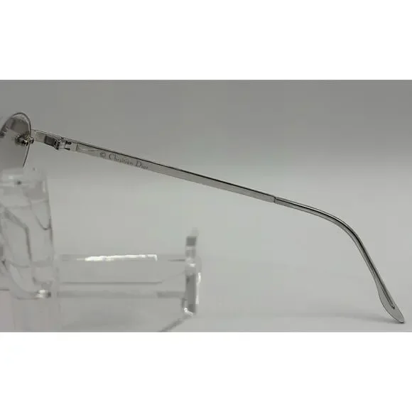 Christian Dior CAT ZGGMN Sunglasses Silver 59-18 135 Oval Rimless - Picture 3 of 10